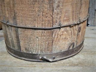 Antique Primitive Wooden Nail Barrel General Country Store Bin AAFA 6