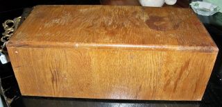 VINTAGE WEIS Library Drawer Box Solid Oak Wood Card File 15 