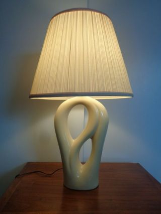 Vintage Retro Mid Century Modern 1980 ' s Ceramic Table Lamp 2