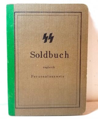 Wwii German Waffen Ss Wehmacht Soldbuch,  Military Id Book; Passport,  Nazi