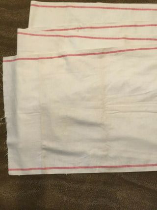 Vintage Antique Linen Red Stripe Edge 17.  25 " X 180 " (5yds)