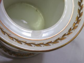 Antique Sevres VEILLEUSE TISANIERE Teapot Warmer White Gold Napoleonic Bee 7
