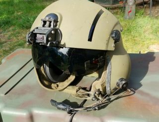 Helicopter Pilot Flight Helmet Us Military Smoke Visor Bag Large