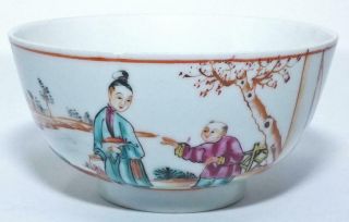 Good Chinese 18th C Famille Rose Mandarin Rice Bowl 11cm