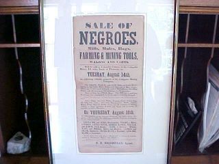 1860 Dated Slave Broadside Poster Bill Columbia County,  Georgia 8 " X 17 "