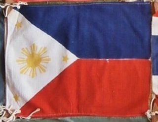 Vintage 1940s Post War Ww2 Philippines Banner Flag