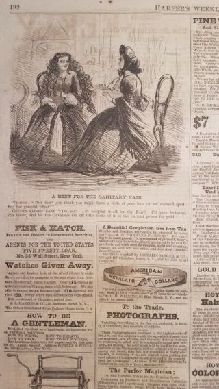 HARPER ' S WEEKLY COMPLETE BRIG.  GEN GEORGE A.  CUSTER BRADY COVER CIVIL WAR 1864 7