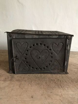Best Early Antique Punched Tin Heart Warmer Hearts Patina Aafa Country