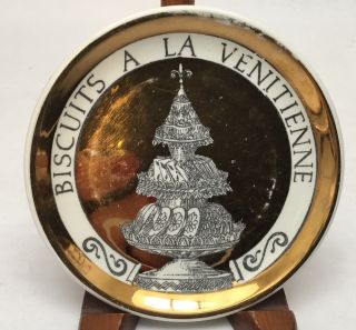 Vintage Fornasetti Pranzo Alle Otto Biscuits A La Venitienne Coaster 4” Plate