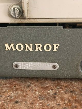 Vintage Antique Monroe Mechanical Adding Machine ($10 plus all costs) 3