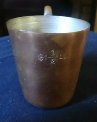 Vintage Royal Navy Copper Cup 1/2 Gill Rum Ration Barware Nautical
