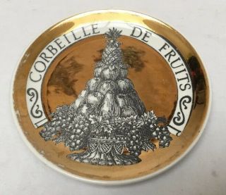 Vintage Fornasetti Pranzo Alle Otto Corbeille De Fruits Coaster 4” Plate