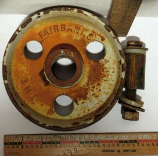 Antique Fairbanks Grain Farm Scale 6 " Diameter X 2 " Wide Cast Metal Wheel 136