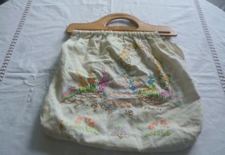 Georgeous Vintage Raised Embroidered Crinoline Lady Bag 2