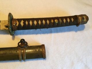 Old Vintage Japanese Samurai Sword Signed World War 2 Vet Bringback 6