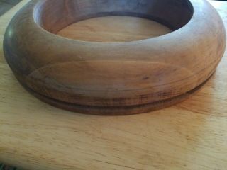 Antique Vtg Wooden Hat Form Mold Block Brim Millinery 6 - 5/8 708 2