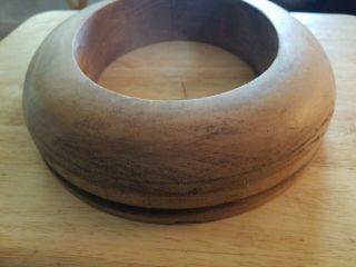 Antique Vtg Wooden Hat Form Mold Block Brim Millinery 6 - 5/8 708 3