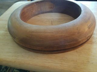 Antique Vtg Wooden Hat Form Mold Block Brim Millinery 6 - 5/8 708 4