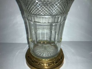 FRENCH CUT CRYSTAL VASE WITH BRONZE DETAILS 6