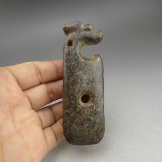 China,  Jade,  Hongshan Culture,  Black Magnet,  Dragon,  Choi,  Pendant H780