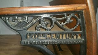 Antique Vintage School Desk Wood Cast Iron Sears Roebuck Co Chicago RARE 3