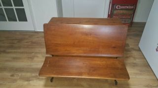Antique Vintage School Desk Wood Cast Iron Sears Roebuck Co Chicago RARE 6