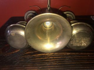 Vintage Brass Double Arm Candle Hang/ Stand Sconce Hurricane SHADES light lamp 8