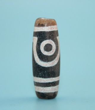 42 14 Mm Antique Dzi Agate Old 2 Eyes Bead From Tibet