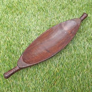 Vintage Carved South Pacific Islands / Papua Guinea? Canoe Shaped Bowl