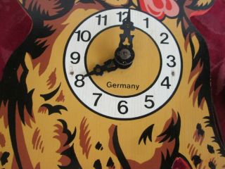 Vintage German Made DOG Moving Eyes J.  Engstler Novelty Clock 3