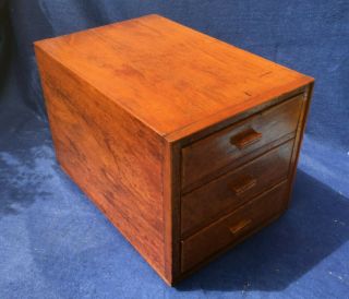 Vintage Desk Top,  Small,  Teak Filling Cabinet,  Set Of Drawers