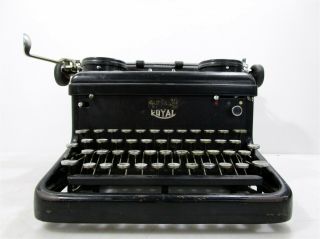 Vintage Royal Typewriter Cast Iron Black Antique 17.  5 " 49 Key Writing Machine