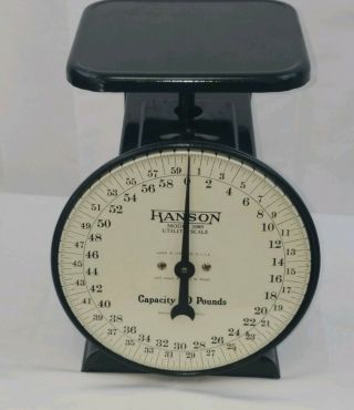 Vintage Hanson Utility Scale 60lbs Model 2060 Chicago Il Antique Kitchen Decor