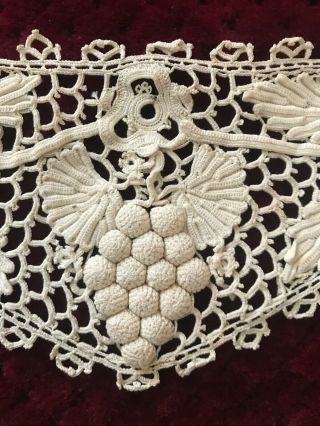 Exceptional Antique IRISH CROCHET LACE CUFFS 10 1/4 