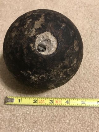 Antique Civil War Chattanooga Sand Island Cannon Ball Approx 5 Inch Approx 9 Lb