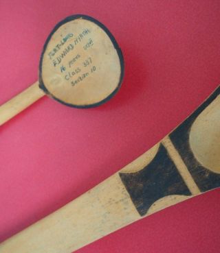 TWO WELL CARVED DECORATED SOUTH AFRICAN ZULU WOODEN SPOONS - ONE FROM FORT LOUIS 2