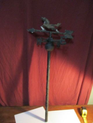 Vintage Weather Vane Horse & Arrow Galloping Stallion Aluminum Missing South