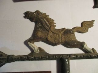 Vintage Weather Vane Horse & Arrow Galloping Stallion Aluminum Missing South 3