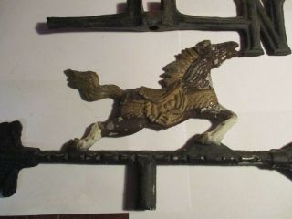 Vintage Weather Vane Horse & Arrow Galloping Stallion Aluminum Missing South 4
