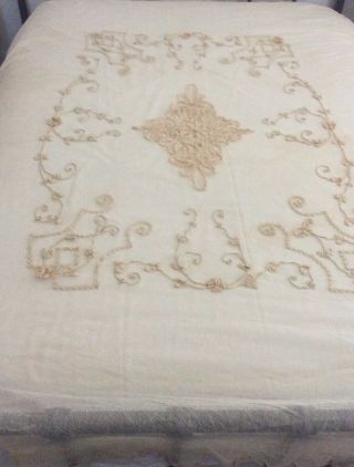 Vintage Antique Tambour Netted Lace Bedspread/coverlet Twin,  Stunning