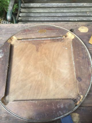 Large Antique Brass Tray Top Table With Folding Legs By Kinco England 23” Dia 7