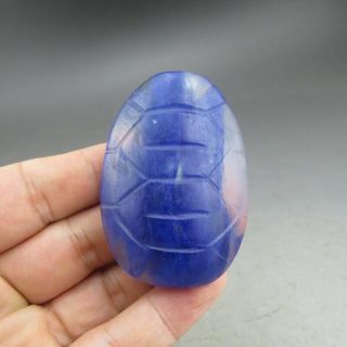 Chinese,  Jade,  Hongshan Culture,  Natural Blue Crystal,  Turtle Shell,  Pendant Q0019