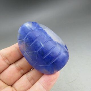 Chinese,  jade,  Hongshan culture,  Natural blue crystal,  Turtle shell,  pendant Q0019 2