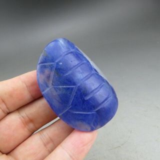 Chinese,  jade,  Hongshan culture,  Natural blue crystal,  Turtle shell,  pendant Q0019 3