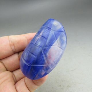 Chinese,  jade,  Hongshan culture,  Natural blue crystal,  Turtle shell,  pendant Q0019 4