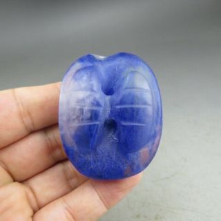 Chinese,  jade,  Hongshan culture,  Natural blue crystal,  Turtle shell,  pendant Q0019 5