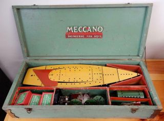 1900’s WOOD BOXED MECCANO SHIP/AUTO BUILDERS SET - THOUSANDS OF PARTS 3