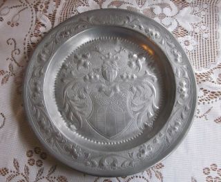 Antique Hand Hammered Pewter Charger Details One Of A Kind