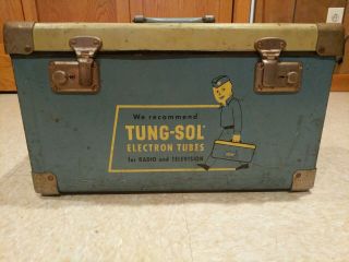 Vintage Tungsol Electron Tube Dealer Repair Man Case Box Tool Radio Television