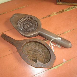 Pair Antique Wooden Rice? Food Candy Molds